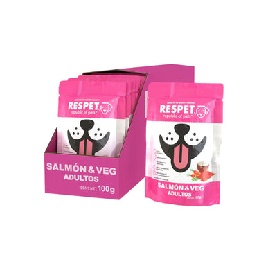 Alimento Húmedo en Pouch para Perro Adulto The Respect Company Salmón & Vegetales 100 g (Individual)