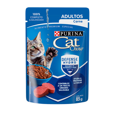 Alimento Húmedo para Gato Adulto Purina Cat Chow con Hydro Carne 24 Pouches de 85 gr