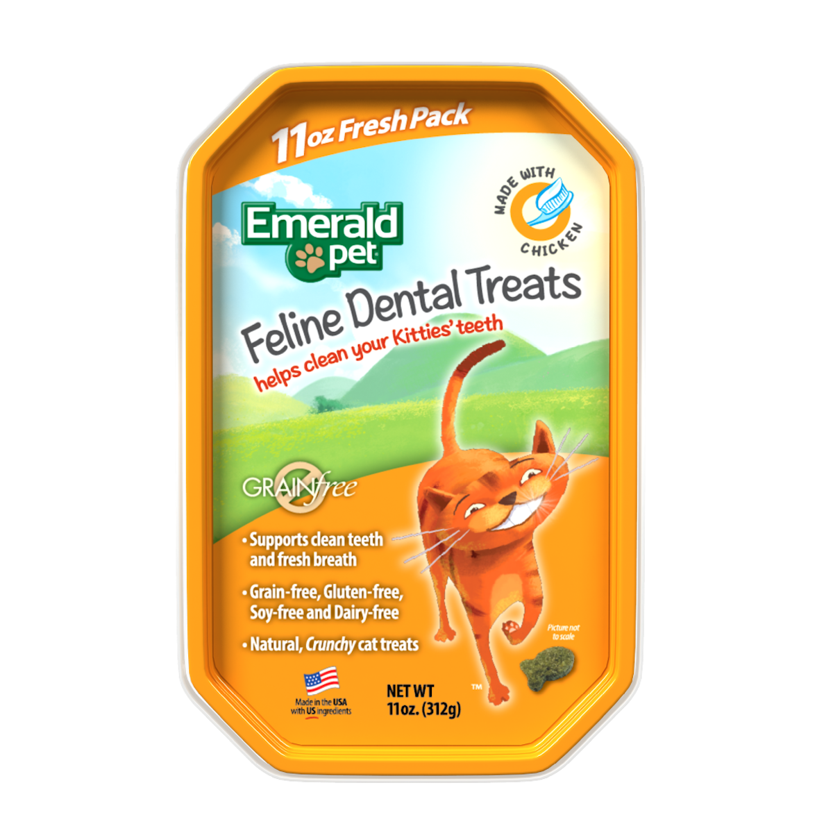 Premios Para Gatos Dental Treats Fresh Pack Sabor Pollo Emerald Pet