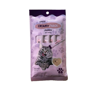 Premios para Gato Snack Atún Salmón Lopets 4 Tubos de 15 g