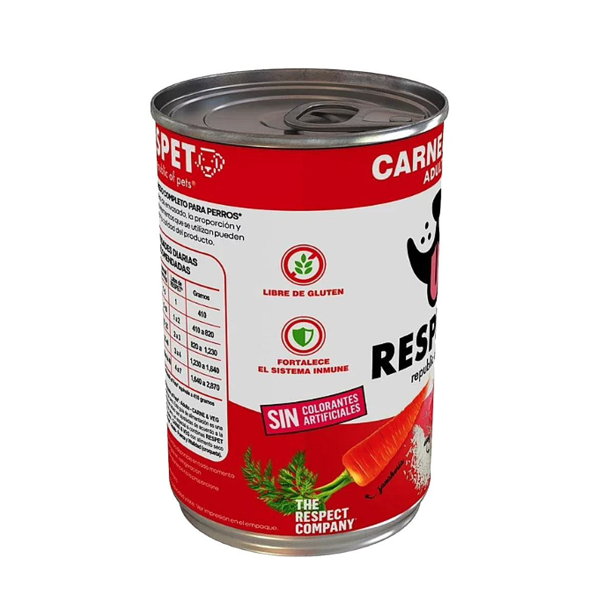 Alimento Húmedo en Lata para Perro Adulto The Respect Company Carne y Vegetales 410 g (Individual)