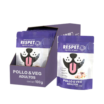Alimento Húmedo en Pouch para Perro Adulto The Respect Company Pollo & Vegetales 100 g (Individual)