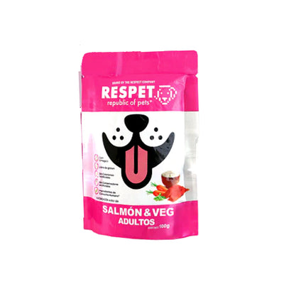 Alimento Húmedo en Pouch para Perro Adulto The Respect Company Salmón & Vegetales 100 g (Individual)