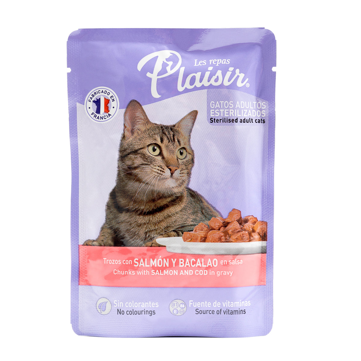 Alimento Húmedo para Gato Adulto Les Repas Plaisir Salmón y Bacalao en Salsa Pouch 100g