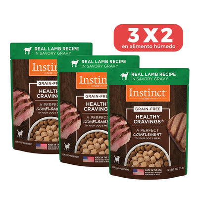 Alimento en Sobre Instinct Healthy Cravings de Cordero para Perro 3x2