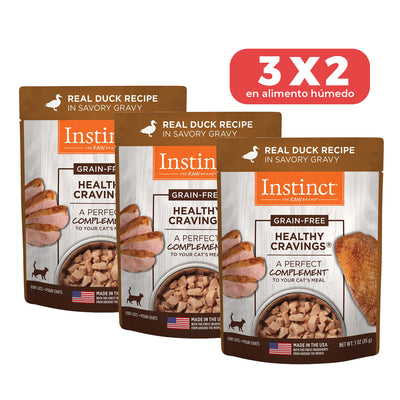 Alimento en Sobre Instinct Healthy Cravings de Pato para Gato 3x2