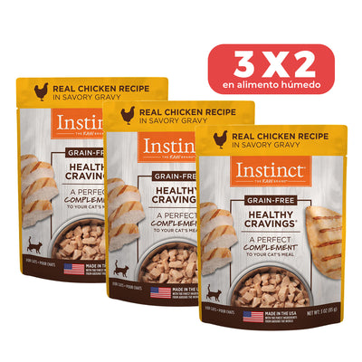 Alimento en Sobre Instinct Healthy Cravings de Pollo para Gato 3x2
