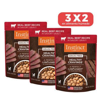 Alimento en Sobre Instinct Healthy Cravings de Res para Perro 3x2