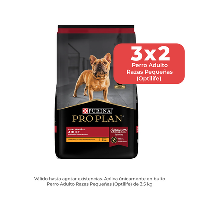 3x2 en Alimento para Perro Adulto Razas Pequeñas (Optilife) Purina Pro Plan 3.5 Kg