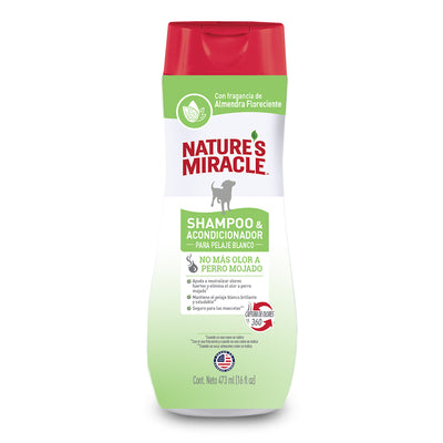 Shampoo Blanqueador y Acondicionador Para Perro Natures Miracle 473 ml
