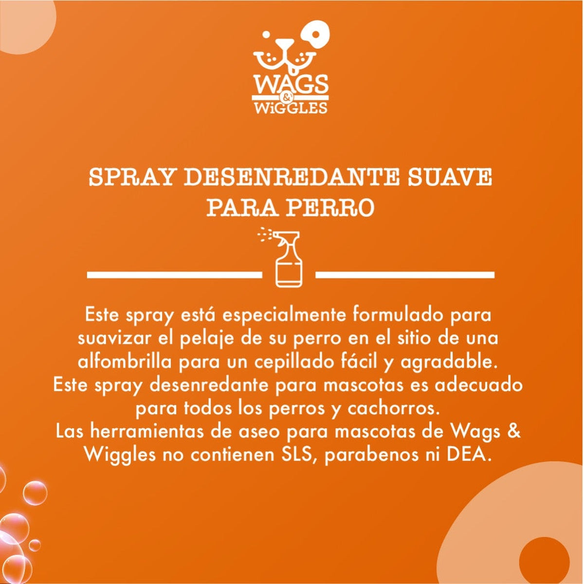 Spray Suavizante Desenredante para Perro Wags & Wiggles
