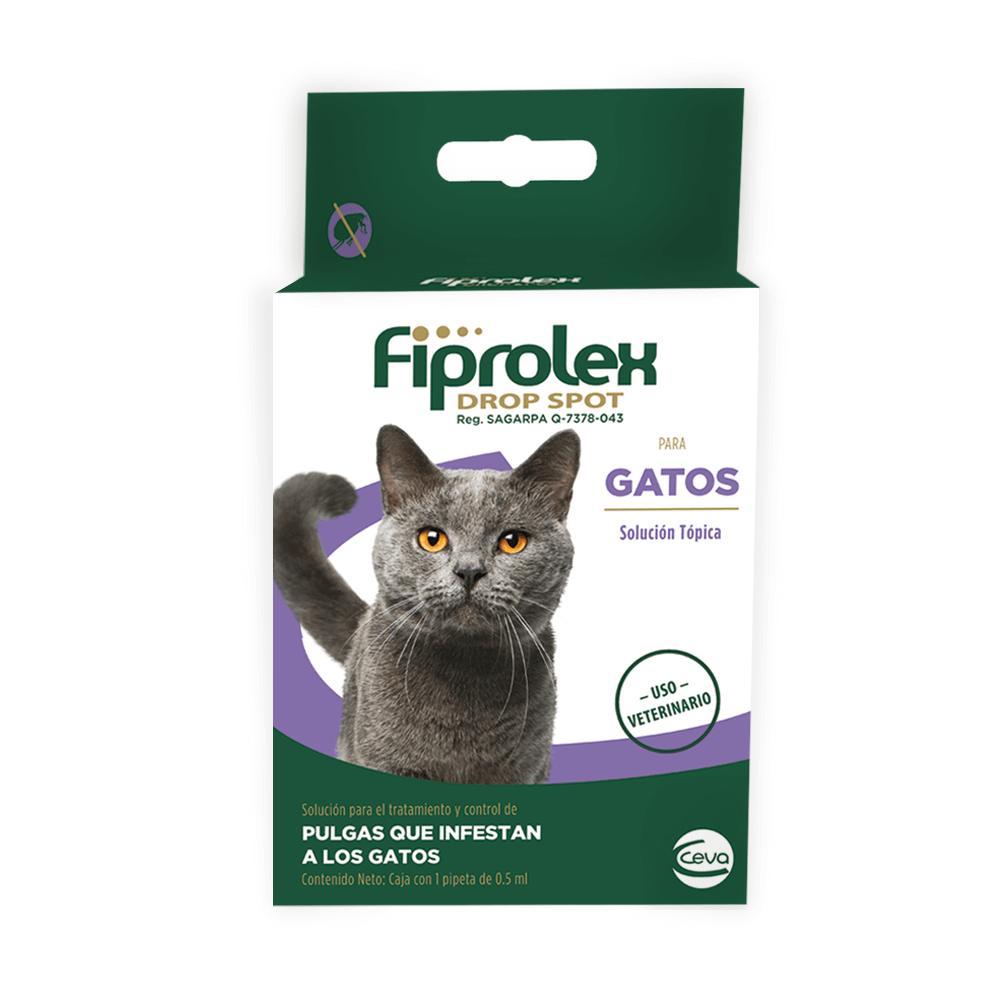 Pipeta Fiprolex Drop Spot Antipulgas y Garrapatas para Gatos