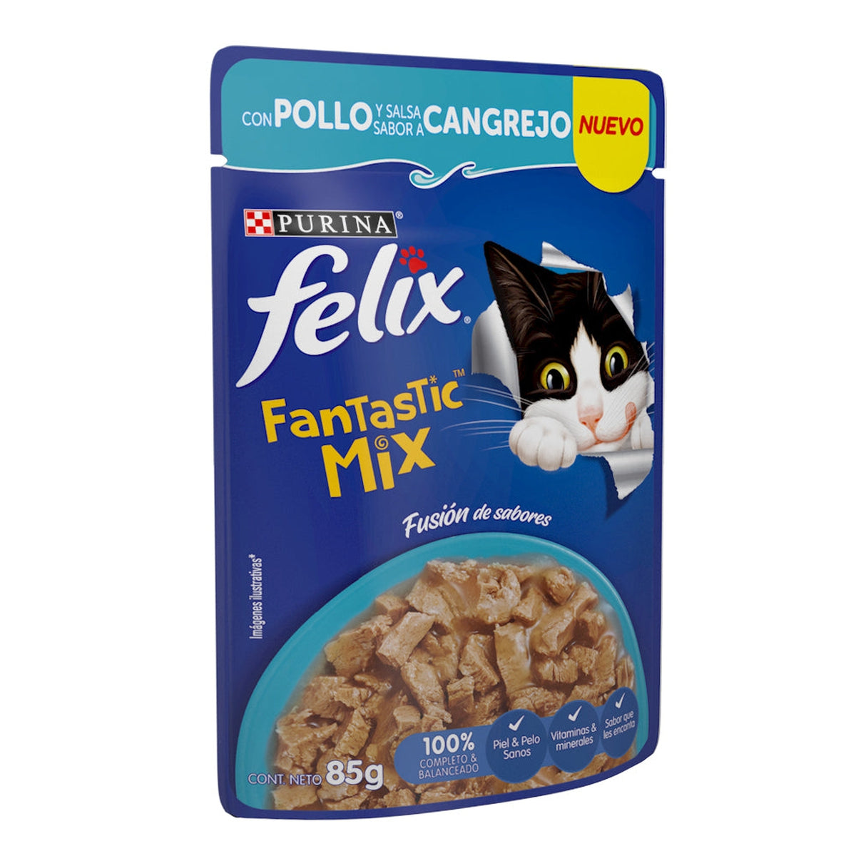 Purina Felix Fantastic Mix con Pollo y Salsa Sabor Cangrejo 24 Pouches