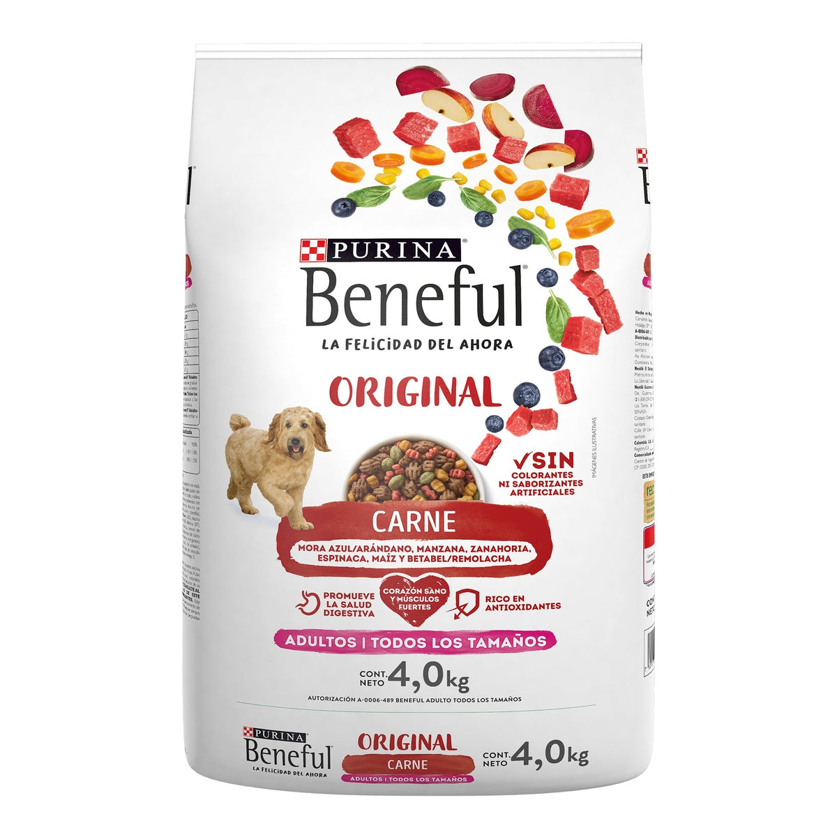 Alimento para Perro Adulto Todas las razas Purina Beneful Original con Carne 4 Kg