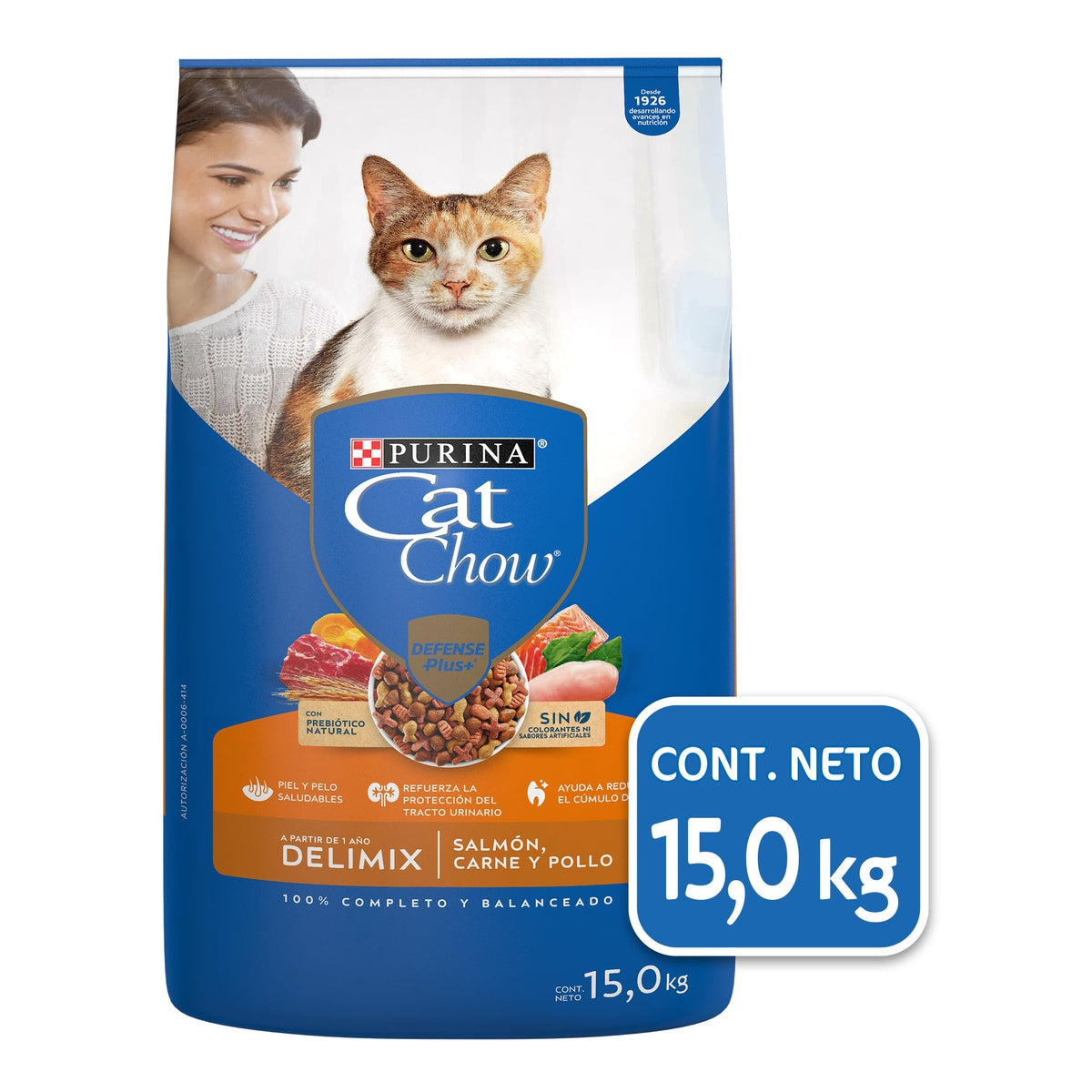 Purina Cat Chow Delimix Adultos con Defense Plus Alimento Seco 15 Kg