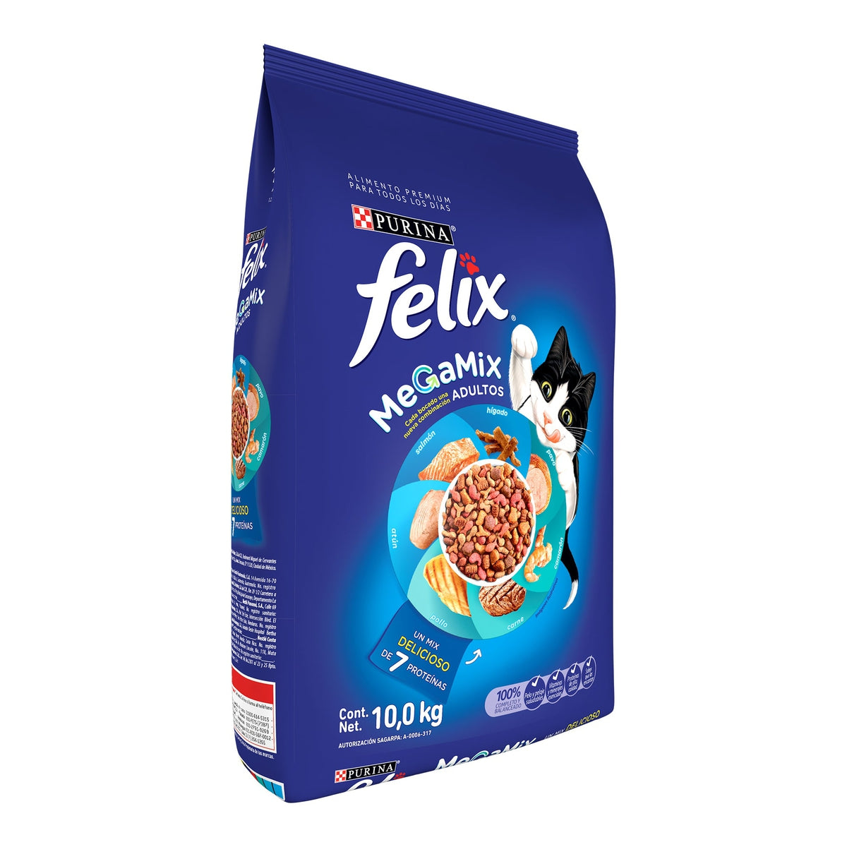 Purina Felix Megamix Adultos Todas las Razas con 7 Proteínas Alimento Seco 10 Kg