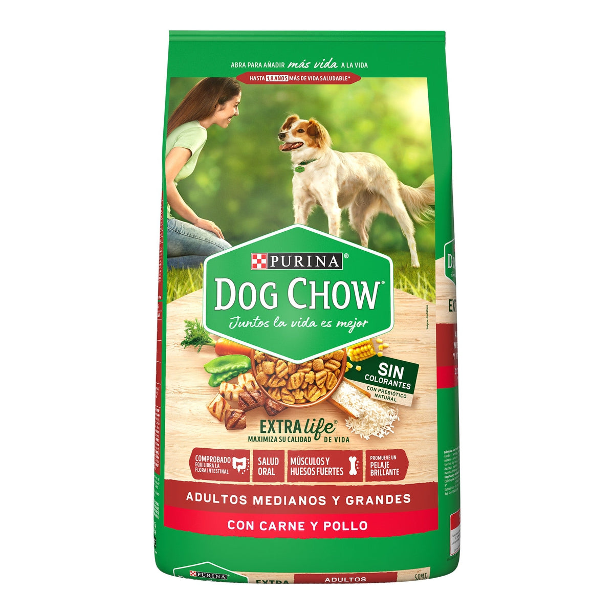 Purina Dog Chow Razas Mediana y Grande Sin Colorantes Alimento Seco 20 Kg
