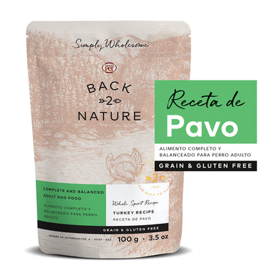 Alimento en Sobre para Perro Receta de Pavo Back 2 Nature