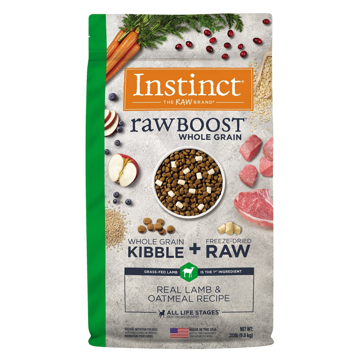 Alimento para Perro Instinct Raw Boost de Cordero con Granos y Arroz Integral