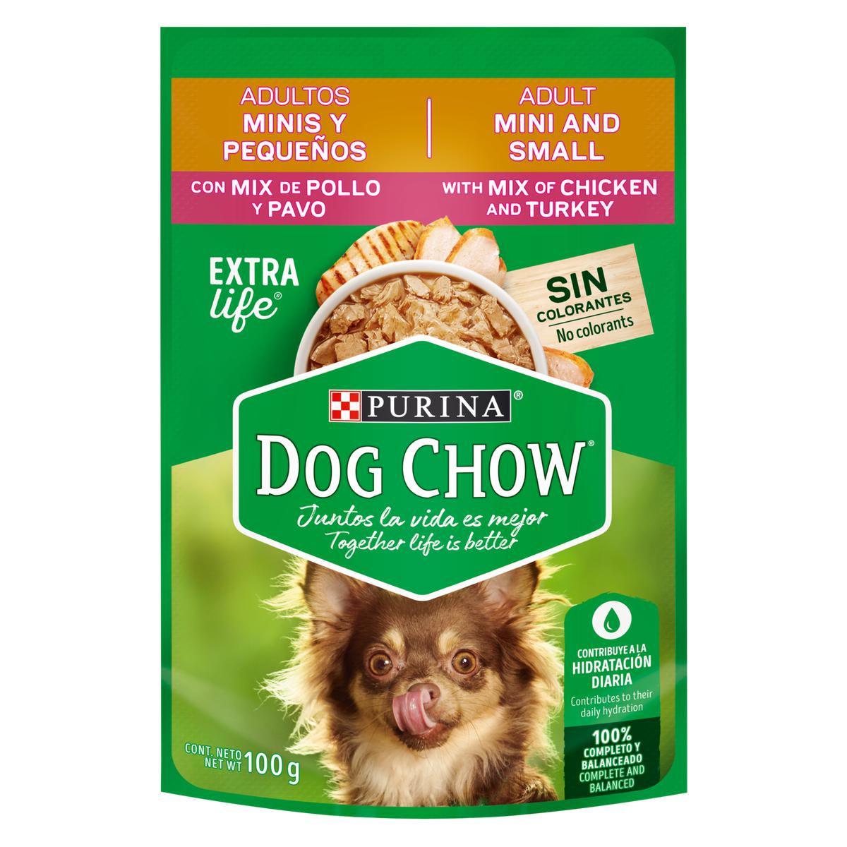 Purina Dog Chow Adulto Raza Pequeña Pavo y Pollo 20 Pouches Alimento Húmedo